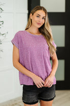Heathered Harmony Basic Tee in Light Plum-Womens-Stay Foxy Boutique, Florissant, Missouri