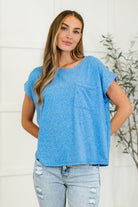 Heathered Harmony Basic Tee in Ocean Blue-Womens-Stay Foxy Boutique, Florissant, Missouri