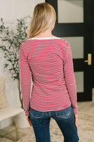 Here, There, Everywhere Split Neck Top in Burgundy-Womens-Stay Foxy Boutique, Florissant, Missouri