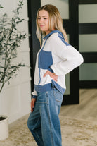 Here for Now Color Block Hoodie in Blue-Womens-Stay Foxy Boutique, Florissant, Missouri