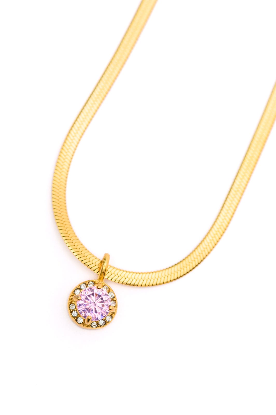 Here to Shine Gold Plated Necklace in Pink-Accessories-Stay Foxy Boutique, Florissant, Missouri