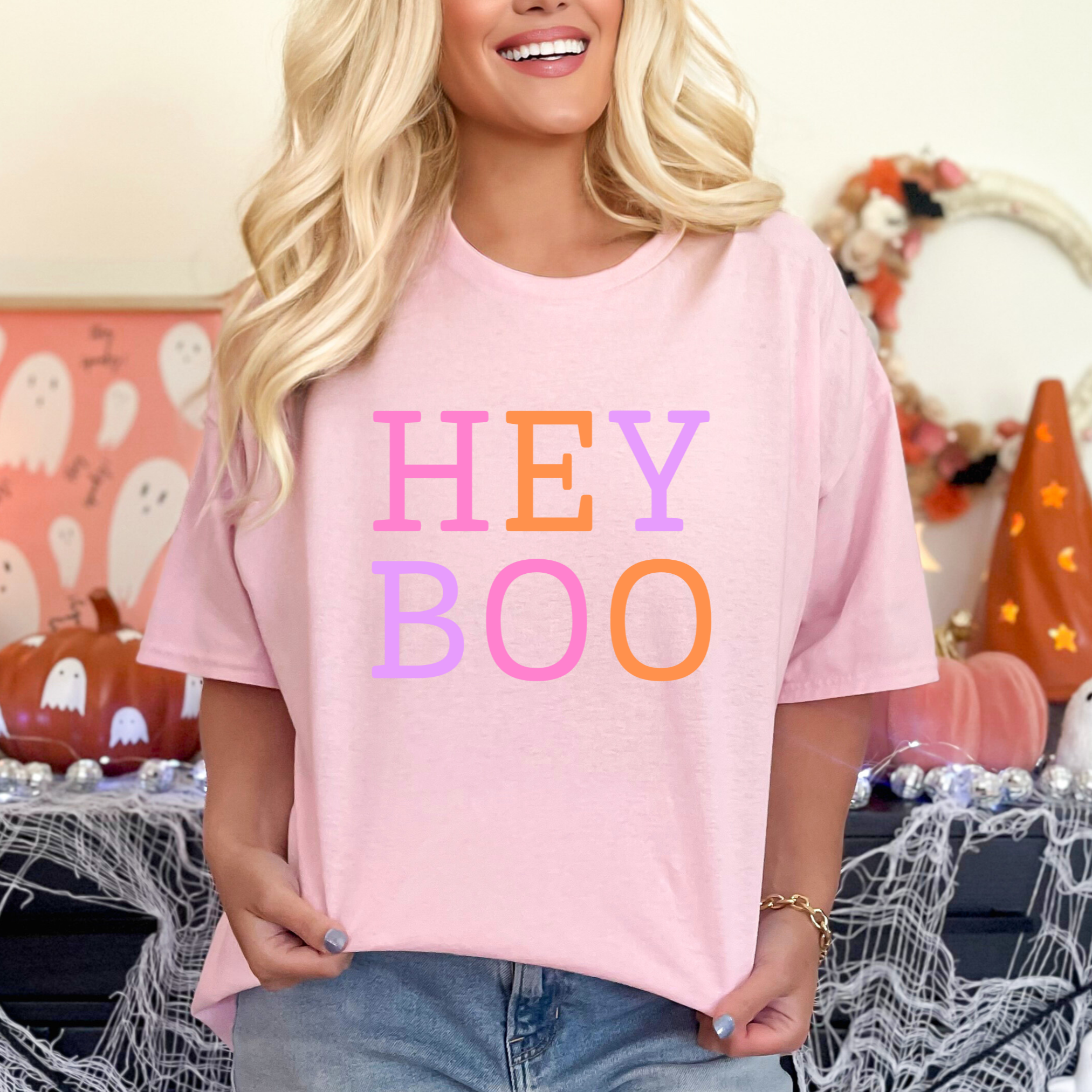 Hey BOO Graphic Tee in Three Colors-Womens-Stay Foxy Boutique, Florissant, Missouri