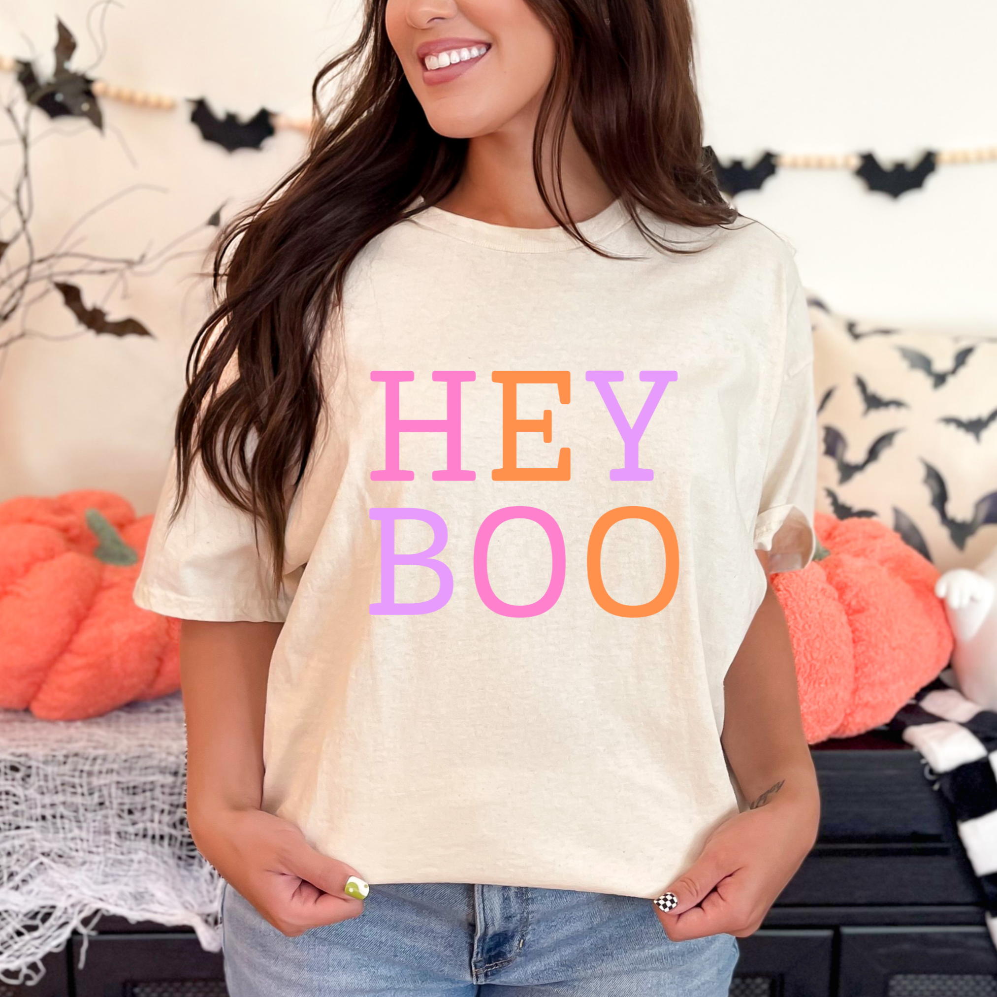 Hey BOO Graphic Tee in Three Colors-Womens-Stay Foxy Boutique, Florissant, Missouri