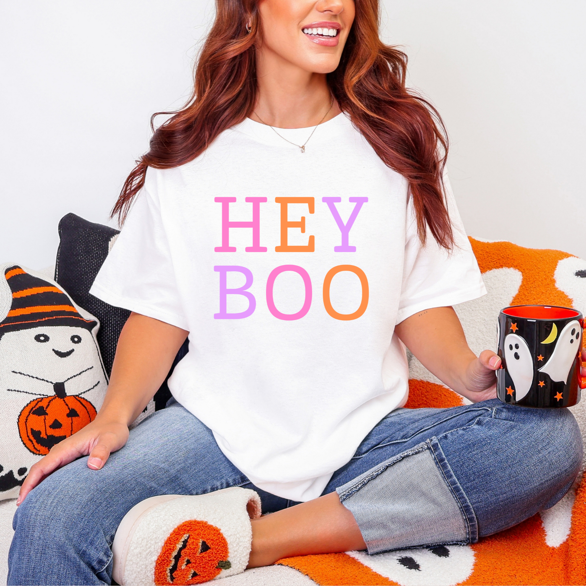 Hey BOO Graphic Tee in Three Colors-Womens-Stay Foxy Boutique, Florissant, Missouri