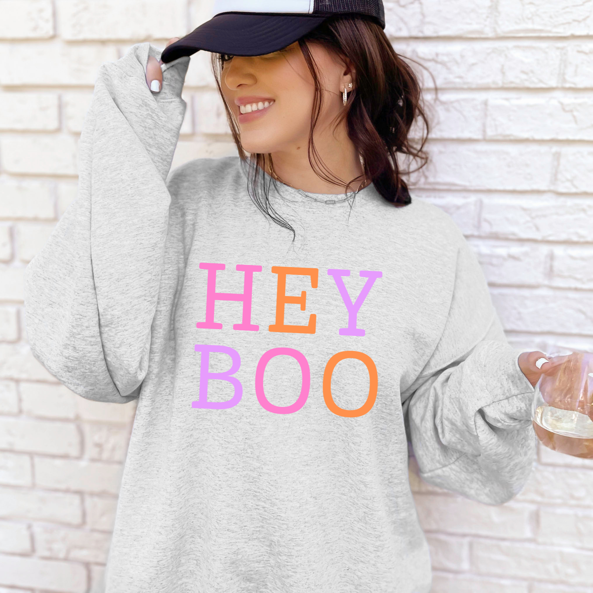 Hey Boo Sweatshirt in Two Colors-Womens-Stay Foxy Boutique, Florissant, Missouri