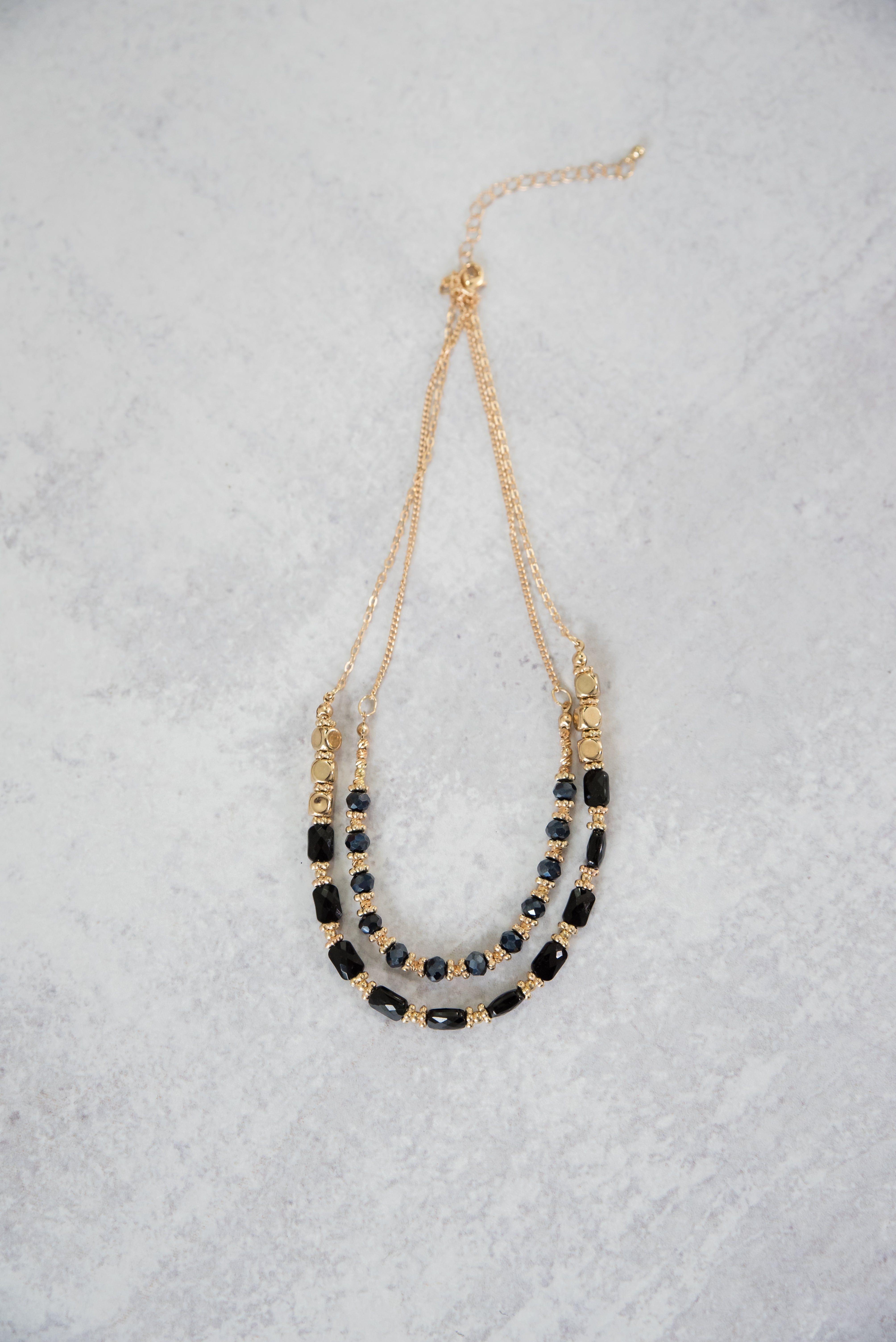 In the Moment Necklace in Black-Urbanista-Stay Foxy Boutique, Florissant, Missouri