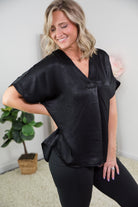 Wishful Thinker Top in Black-Andre by Unit-Stay Foxy Boutique, Florissant, Missouri