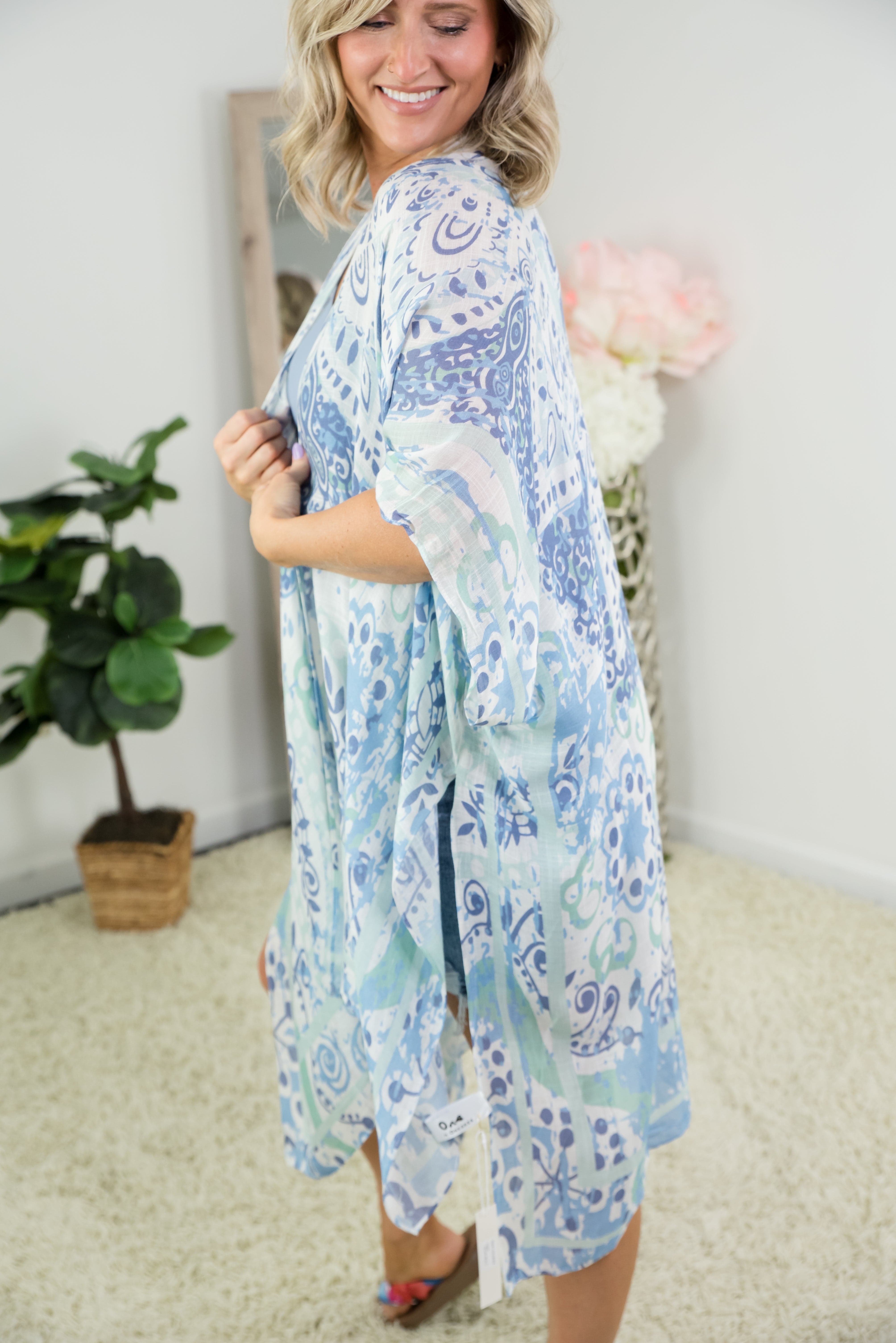 Forever Blue Kimono-Urbanista-Stay Foxy Boutique, Florissant, Missouri