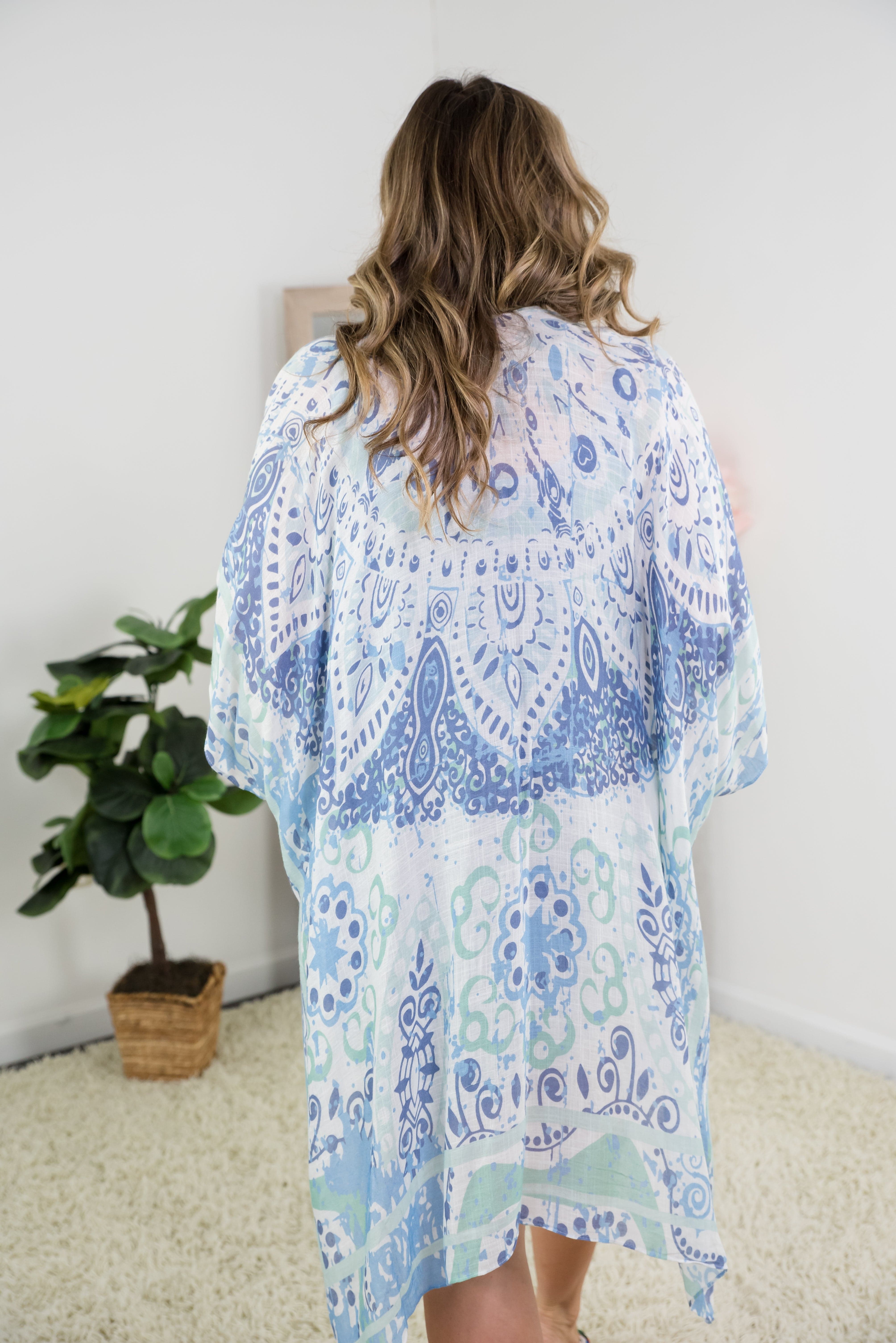 Forever Blue Kimono-Urbanista-Stay Foxy Boutique, Florissant, Missouri