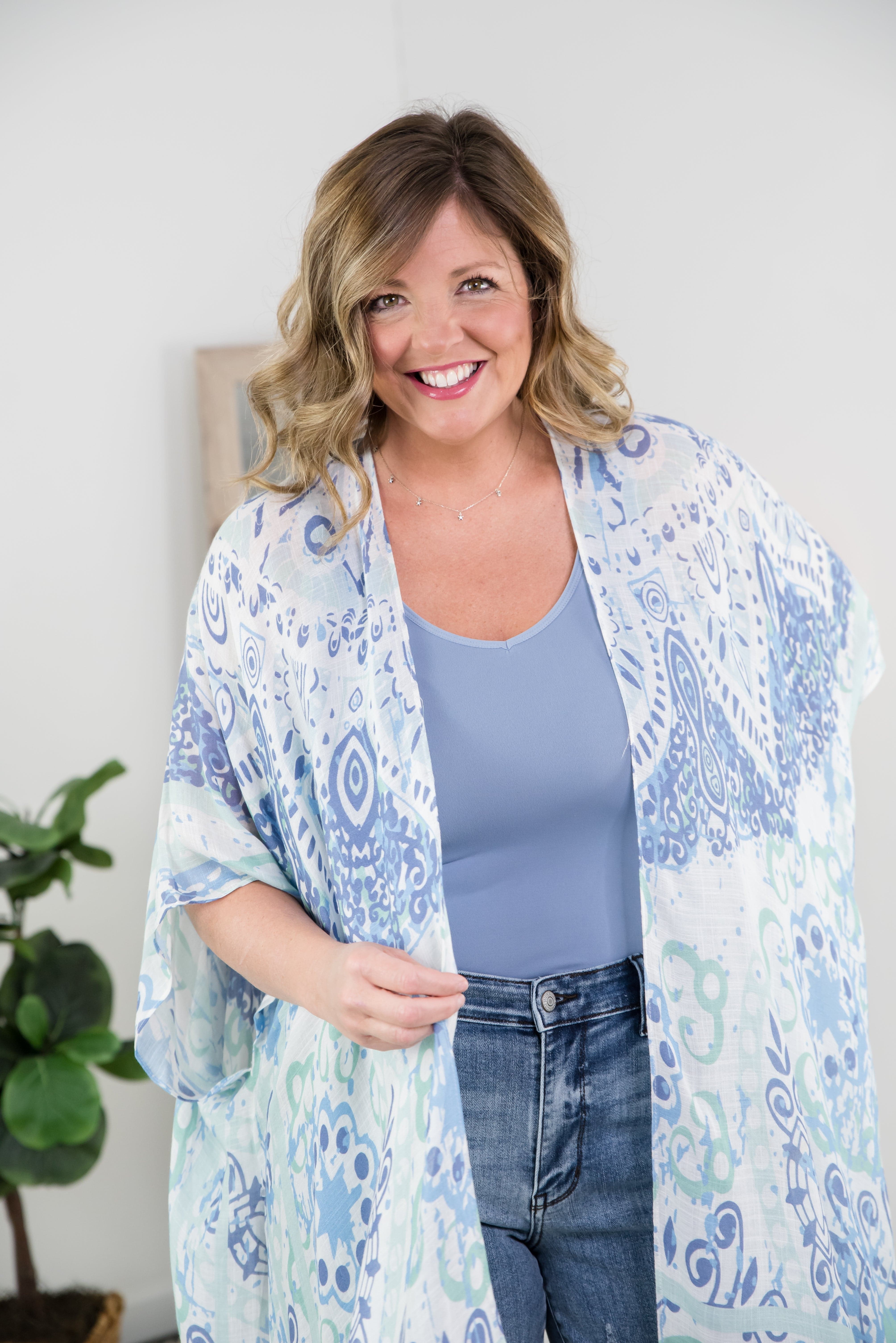 Forever Blue Kimono-Urbanista-Stay Foxy Boutique, Florissant, Missouri