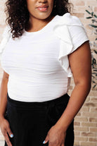 Highest Praise Ruffle Sleeve Blouse-Tops-Stay Foxy Boutique, Florissant, Missouri