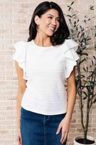 Highest Praise Ruffle Sleeve Blouse-Tops-Stay Foxy Boutique, Florissant, Missouri