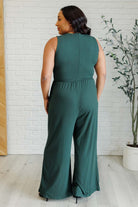 Hilary Wide Leg Jumpsuit in Green-Jumpsuits & Rompers-Stay Foxy Boutique, Florissant, Missouri