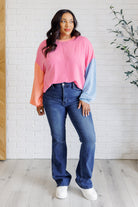 Hit Me With Your Best Shot Colorblock Top in Bright Pink-Tops-Stay Foxy Boutique, Florissant, Missouri