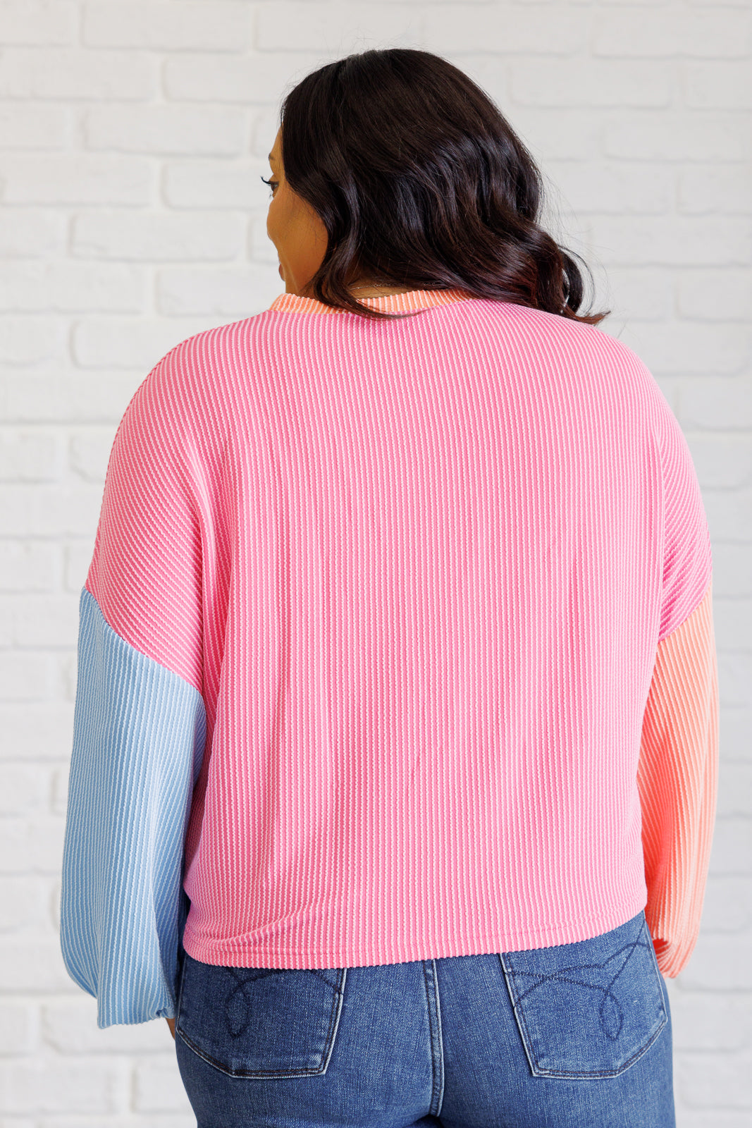 Hit Me With Your Best Shot Colorblock Top in Bright Pink-Tops-Stay Foxy Boutique, Florissant, Missouri