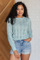 Hole In One Sheer Pointelle Knit Sweater-Tops-Stay Foxy Boutique, Florissant, Missouri