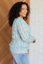 Hole In One Sheer Pointelle Knit Sweater-Tops-Stay Foxy Boutique, Florissant, Missouri