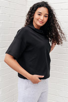I Just Felt Like It Mock Neck Top in Black-Tops-Stay Foxy Boutique, Florissant, Missouri