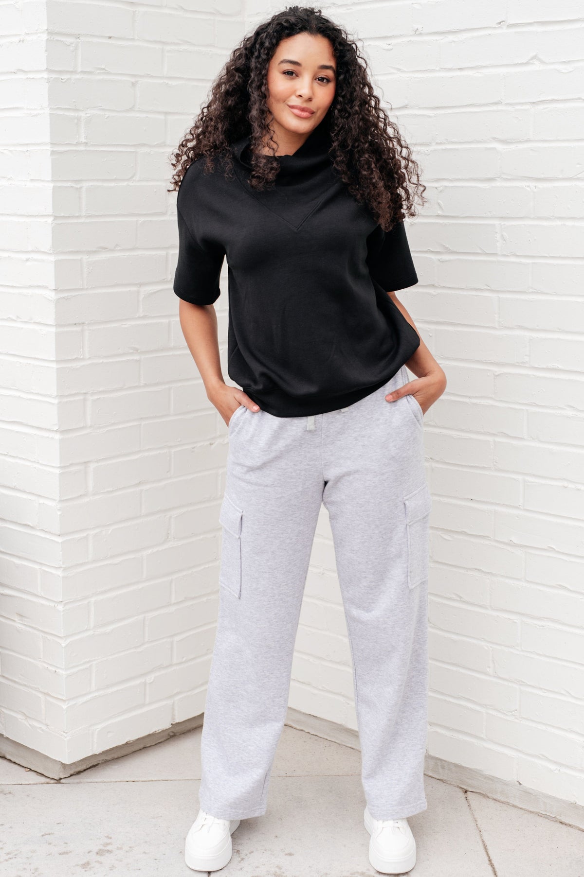 I Just Felt Like It Mock Neck Top in Black-Tops-Stay Foxy Boutique, Florissant, Missouri