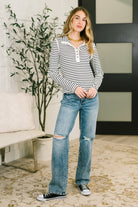 I Know What I Want Long Sleeve Henley Top- 3/3/2026 NEW-Womens-Stay Foxy Boutique, Florissant, Missouri