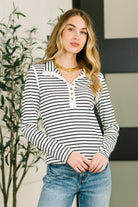 I Know What I Want Long Sleeve Henley Top- 3/3/2026 NEW-Womens-Stay Foxy Boutique, Florissant, Missouri