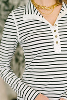 I Know What I Want Long Sleeve Henley Top- 3/3/2026 NEW-Womens-Stay Foxy Boutique, Florissant, Missouri