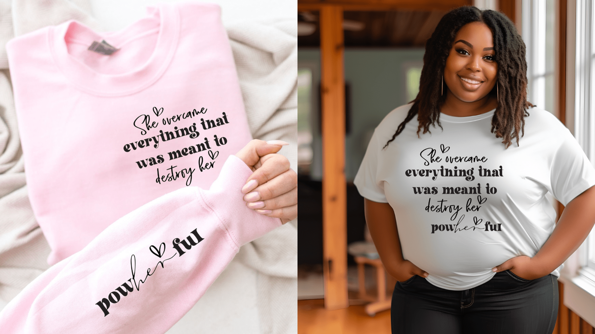 PowHerFul Graphic T (Image on arm if you choose long sleeve)-Graphic T-Stay Foxy Boutique, Florissant, Missouri