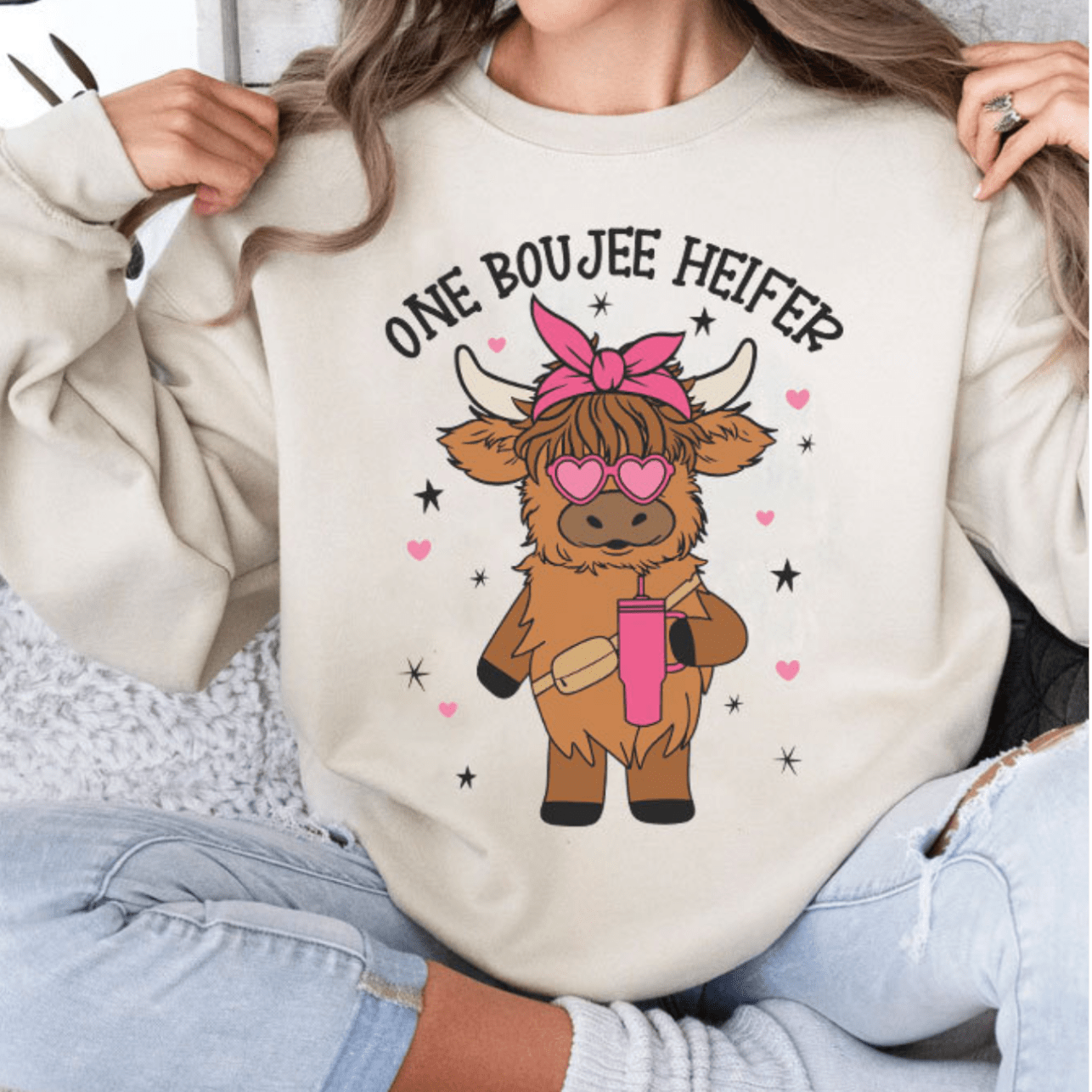 Heifer Graphic T-Graphic T-Stay Foxy Boutique, Florissant, Missouri