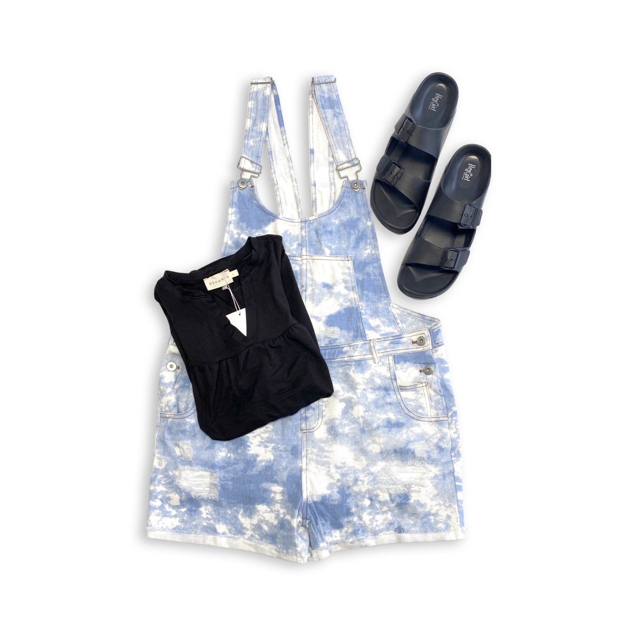 Skies of Blue Overalls-White Birch-Stay Foxy Boutique, Florissant, Missouri