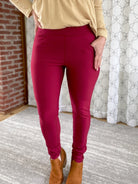 My Perfect Ponte Pants in Wine Red-Yelete-Stay Foxy Boutique, Florissant, Missouri