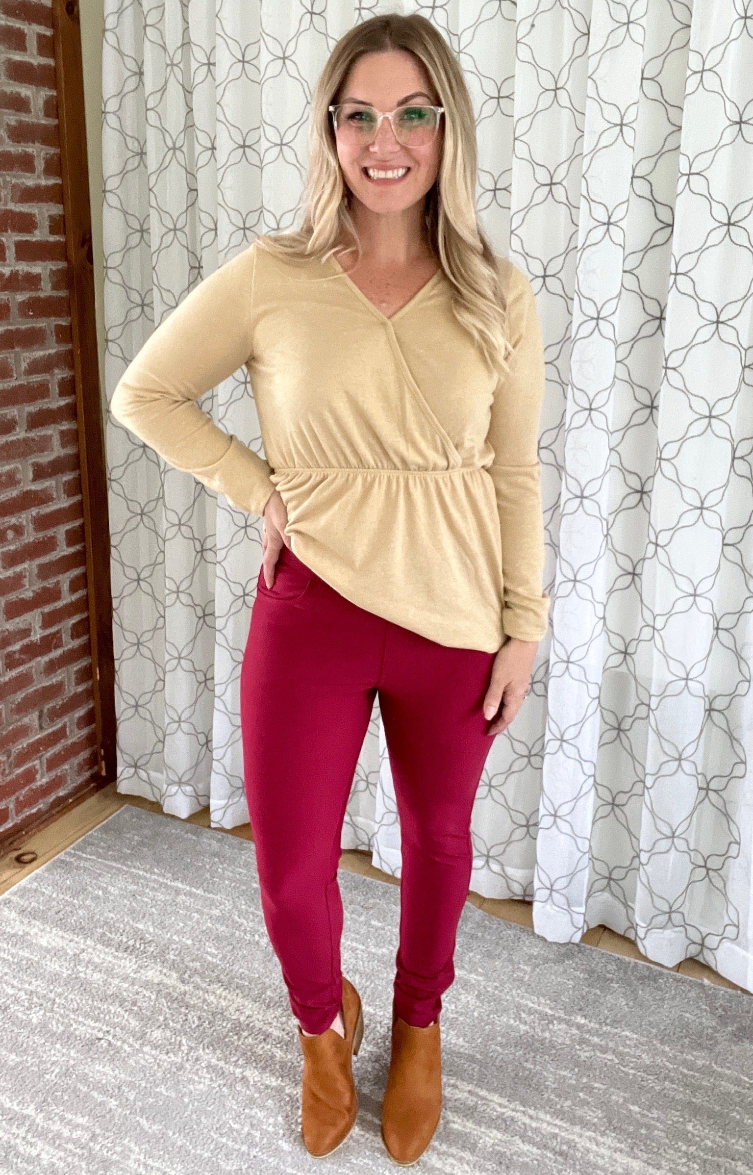 My Perfect Ponte Pants in Wine Red-Yelete-Stay Foxy Boutique, Florissant, Missouri