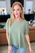 Let Light be Light Drop Shoulder Oversized Tee in Light Olive-Tops-Stay Foxy Boutique, Florissant, Missouri