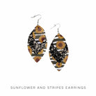 Sunflower and Stripes Earrings-Blushing Owl-Stay Foxy Boutique, Florissant, Missouri