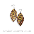 Sunflower and Leopard Earrings-Stay Foxy Boutique, Florissant, Missouri