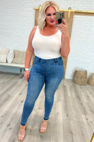 Amanda High Rise Pull on Release Hem Skinny Jeans-Denim-Stay Foxy Boutique, Florissant, Missouri