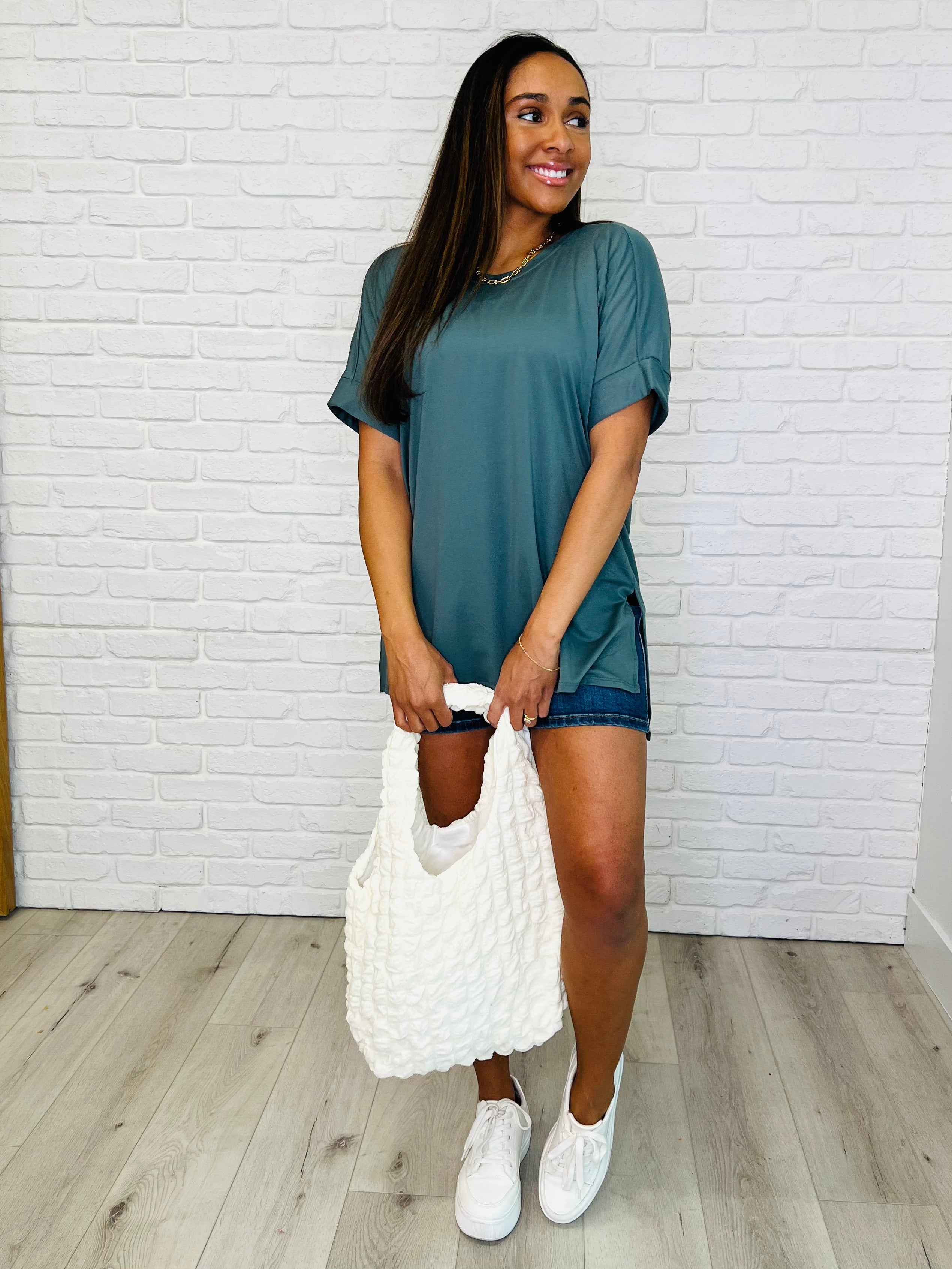 Comfy Cruising Top and Biker Shorts Set in Ash Jade-Womens-Stay Foxy Boutique, Florissant, Missouri