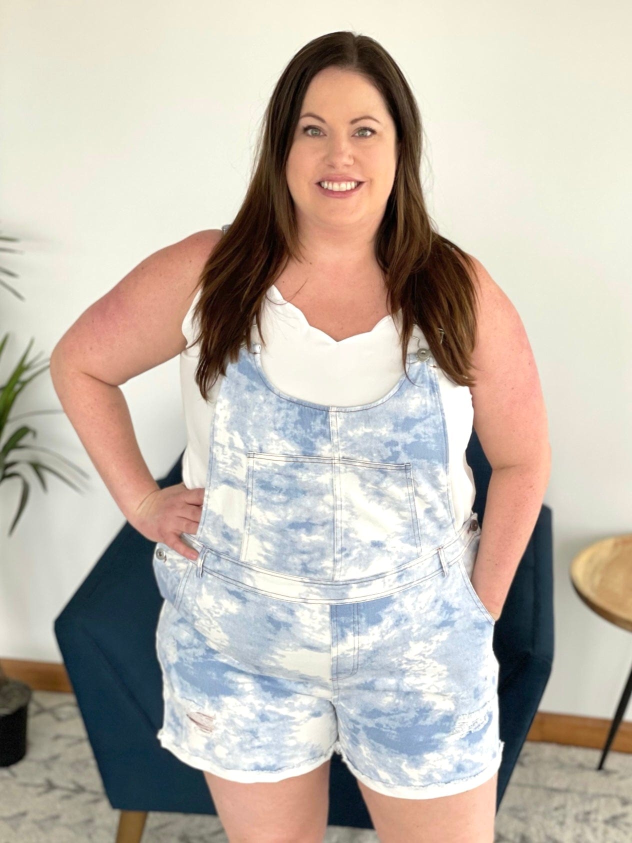 Skies of Blue Overalls-White Birch-Stay Foxy Boutique, Florissant, Missouri