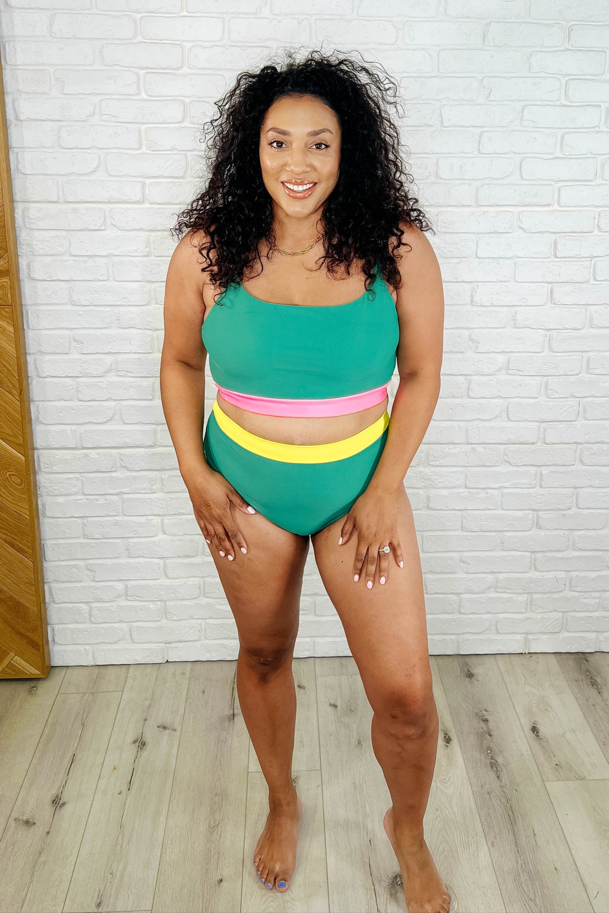 Fiji Color Block Swim Top-Swimwear-Stay Foxy Boutique, Florissant, Missouri