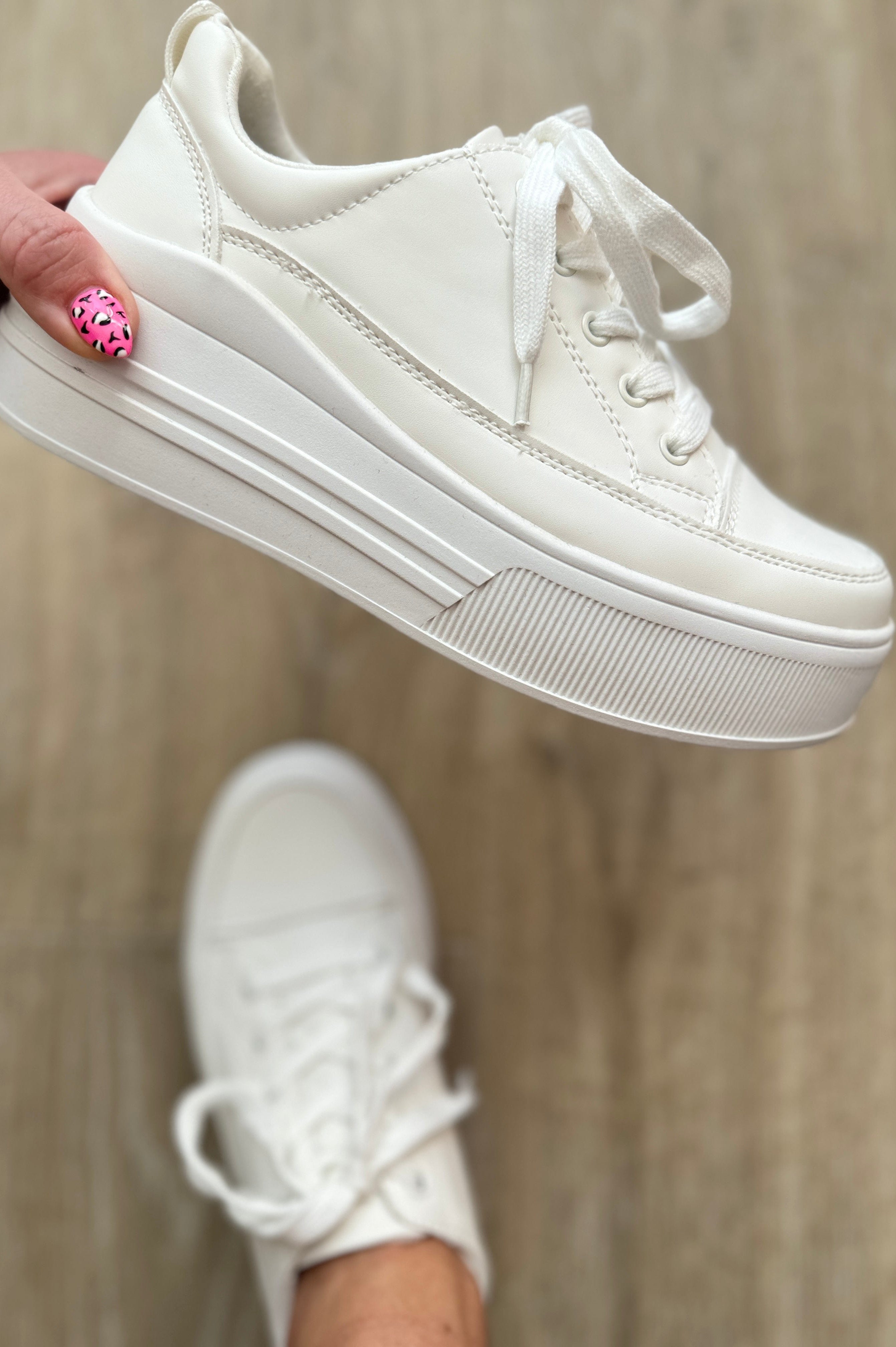 Take You Anywhere Sneakers in White-Womens-Stay Foxy Boutique, Florissant, Missouri