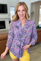 Lizzy Top in Lavender Mosaic Paisley-Tops-Stay Foxy Boutique, Florissant, Missouri