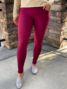 My Perfect Ponte Pants in Wine Red-Yelete-Stay Foxy Boutique, Florissant, Missouri