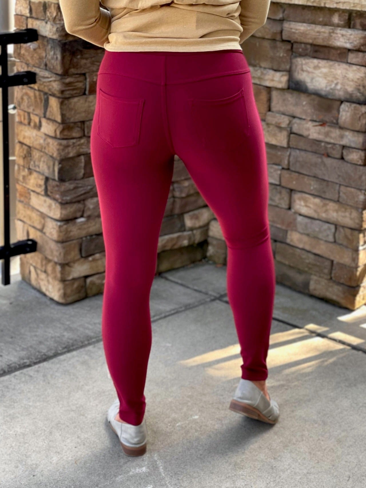 My Perfect Ponte Pants in Wine Red-Yelete-Stay Foxy Boutique, Florissant, Missouri