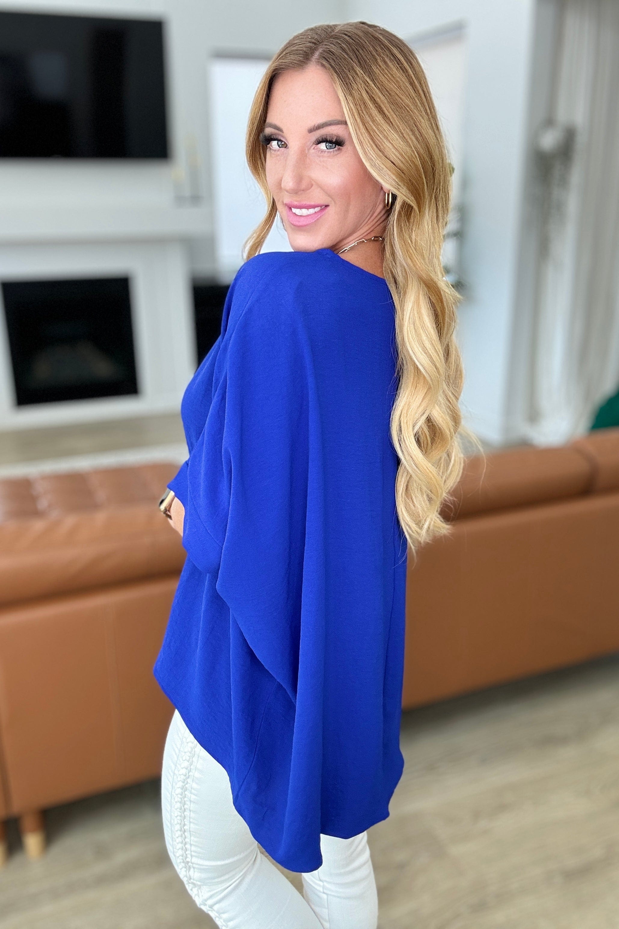 Feels Like Me Dolman Sleeve Top in Royal Blue-Tops-Stay Foxy Boutique, Florissant, Missouri