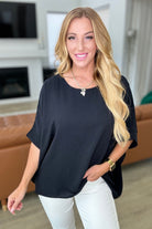 Feels Like Me Dolman Sleeve Top in Black-Tops-Stay Foxy Boutique, Florissant, Missouri