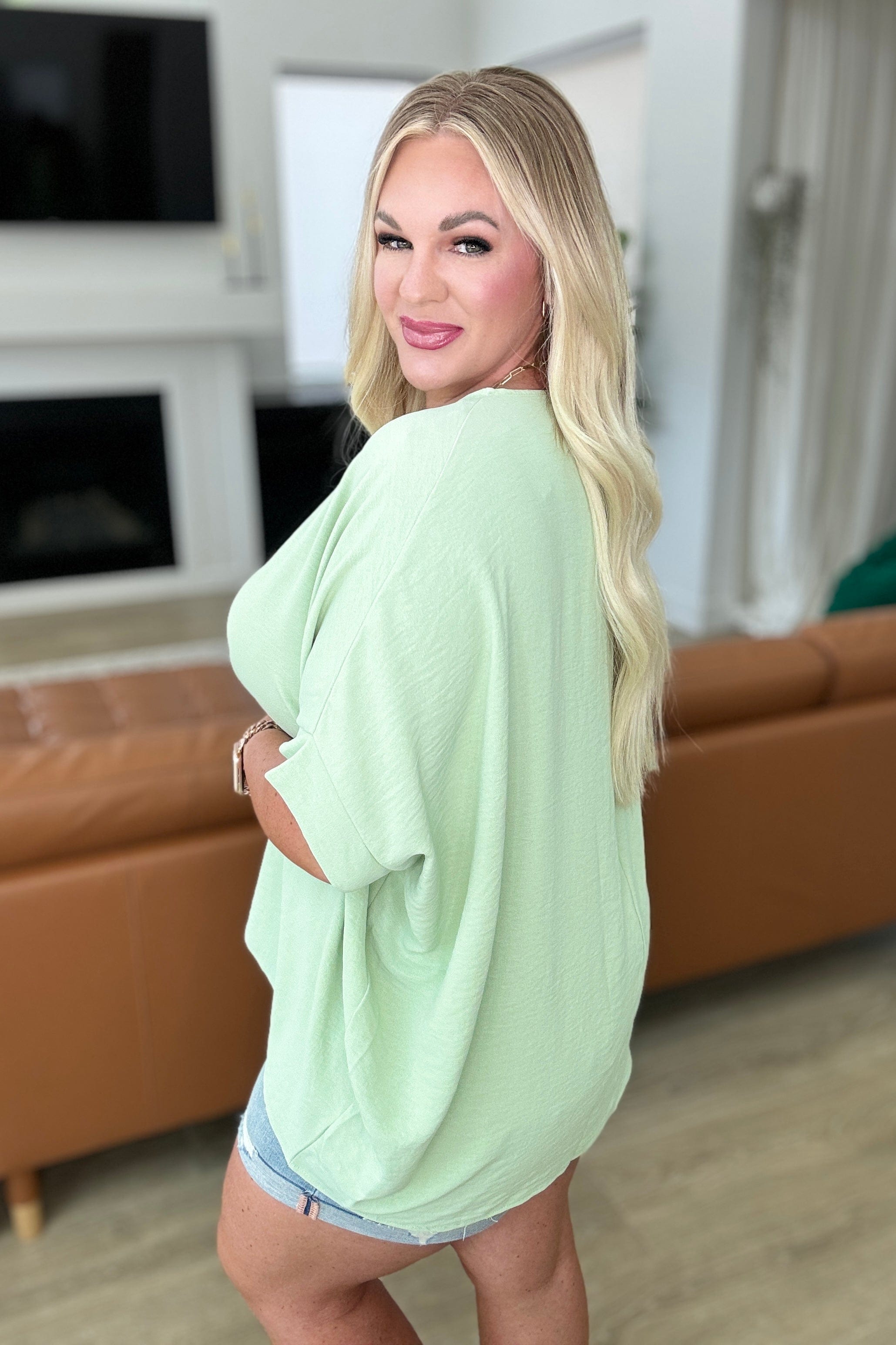 Feels Like Me Dolman Sleeve Top in Sage-Tops-Stay Foxy Boutique, Florissant, Missouri