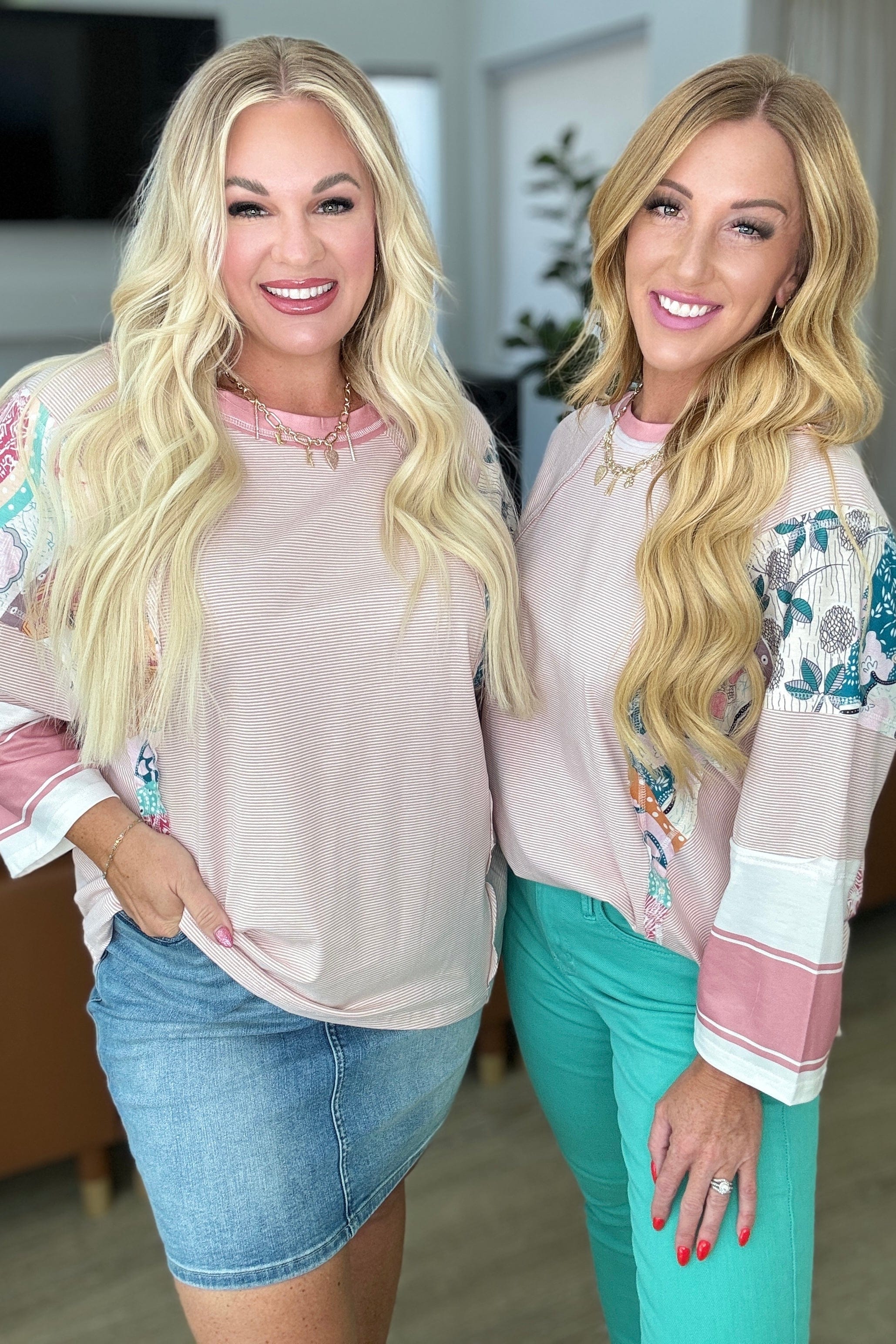 New Chapter Floral Color Block Patchwork Top-Tops-Stay Foxy Boutique, Florissant, Missouri