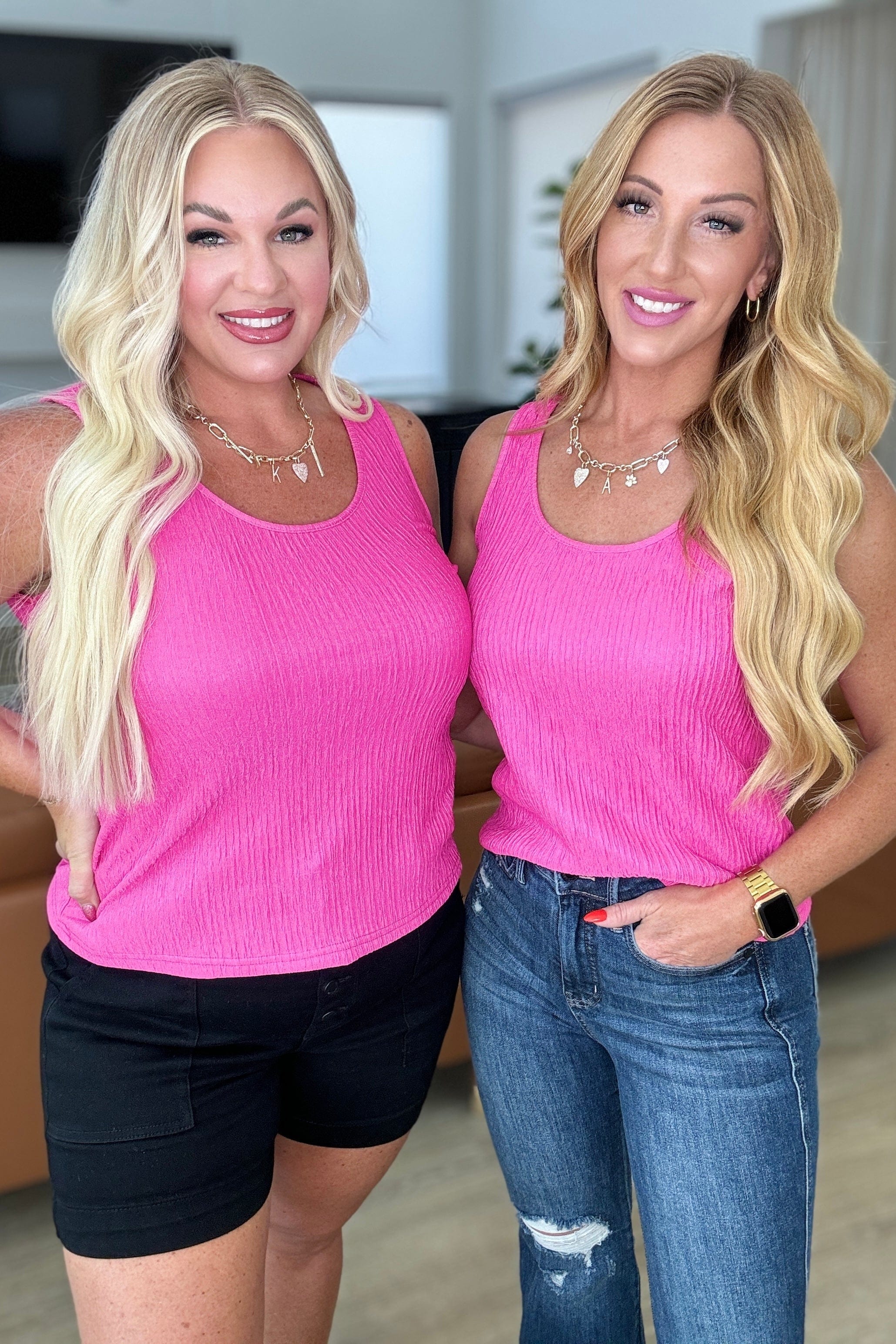 Not A Worry Textured Tank-Tops-Stay Foxy Boutique, Florissant, Missouri