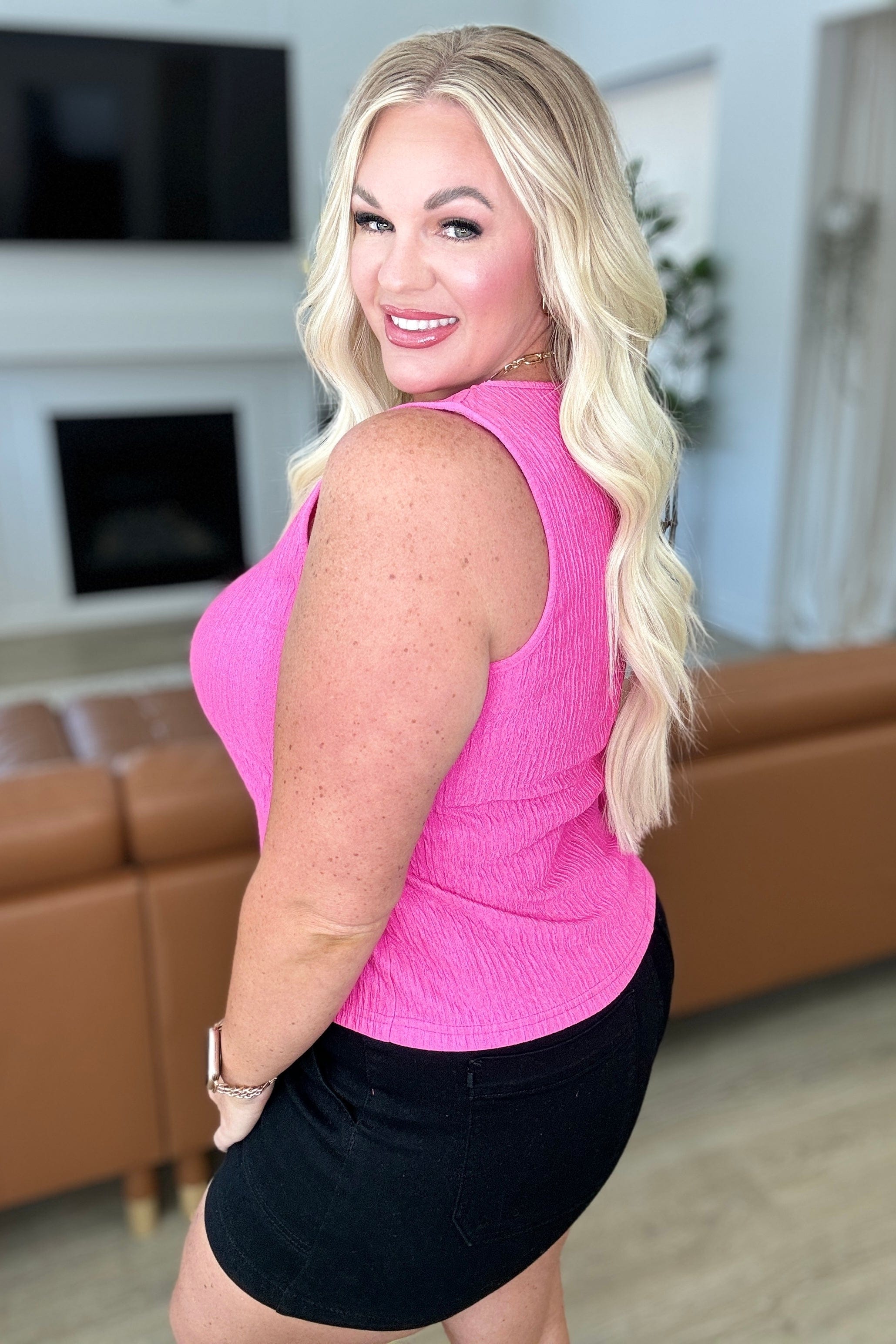 Not A Worry Textured Tank-Tops-Stay Foxy Boutique, Florissant, Missouri