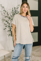 I Think I'm in Love Round Neck Loose Tee in Khaki Leopard-Womens-Stay Foxy Boutique, Florissant, Missouri