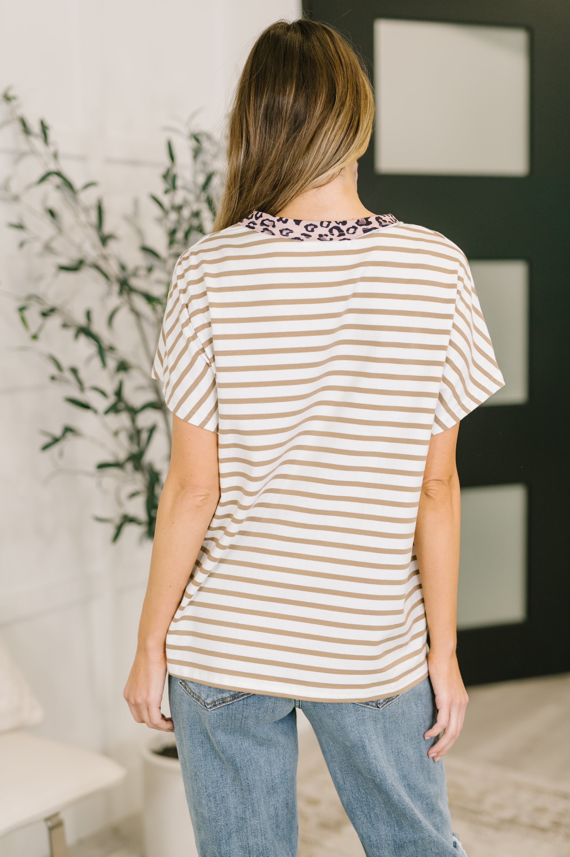 I Think I'm in Love Round Neck Loose Tee in Khaki Leopard-Womens-Stay Foxy Boutique, Florissant, Missouri
